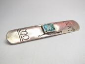 David Taliman Vintage Ingot Silver Pin Brooch w/TQ  c.1940