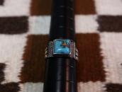Vtg Navajo Split Shank Ring w/Sq. Persian Turquoise  c.1940～