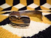 Allen Pooyouma Hopi Stamped Silver Cuff Bracelet  c.1940
