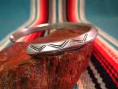 Antique Navajo Stamped Ingot Silver TriangleWire Cuff c.1920