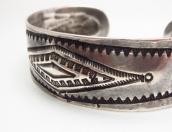 Antique Repousse & 卍 Stamped Ingot Silver Bracelet  c.1910～