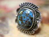 Vtg Pueblo or Navajo Hi-Grade Persian Turquoise Ring  c.1950