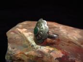 Antique Small Flower Concho Silver Ring w/TQ  c.1940