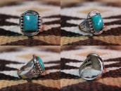 Vintage Navajo SplitShank Men's Ring w/Sq. Gemsilica c.1940～