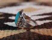 Vintage Navajo SplitShank Men's Ring w/Sq. Gemsilica c.1940～