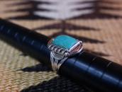 Vintage Navajo SplitShank Men's Ring w/Sq. Gemsilica c.1940～