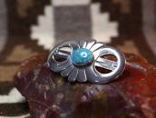 【Luke Billy Yazzie】Navajo Silver Pin w/Gem Turquoise c.1950～