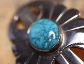 【Luke Billy Yazzie】Navajo Silver Pin w/Gem Turquoise c.1950～