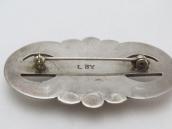 【Luke Billy Yazzie】Navajo Silver Pin w/Gem Turquoise c.1950～