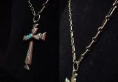 Ambrose Roanhorse Handmade Silver Chain Cross Fob Necklace
