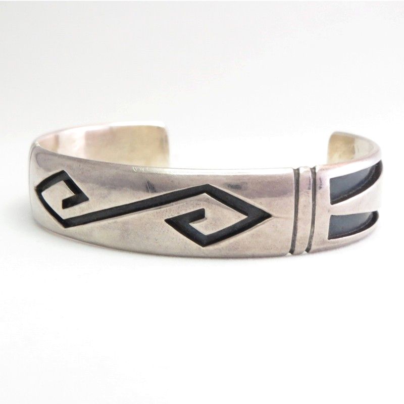 【Victor Coochwytewa】 Hopi Overlay Cuff Bracelet  c.1960  1