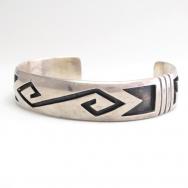 【Victor Coochwytewa】 Hopi Overlay Cuff Bracelet  c.1960  2
