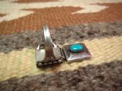 Antique Navajo Silver Pill Box Ring w/Turquoise  c.1930