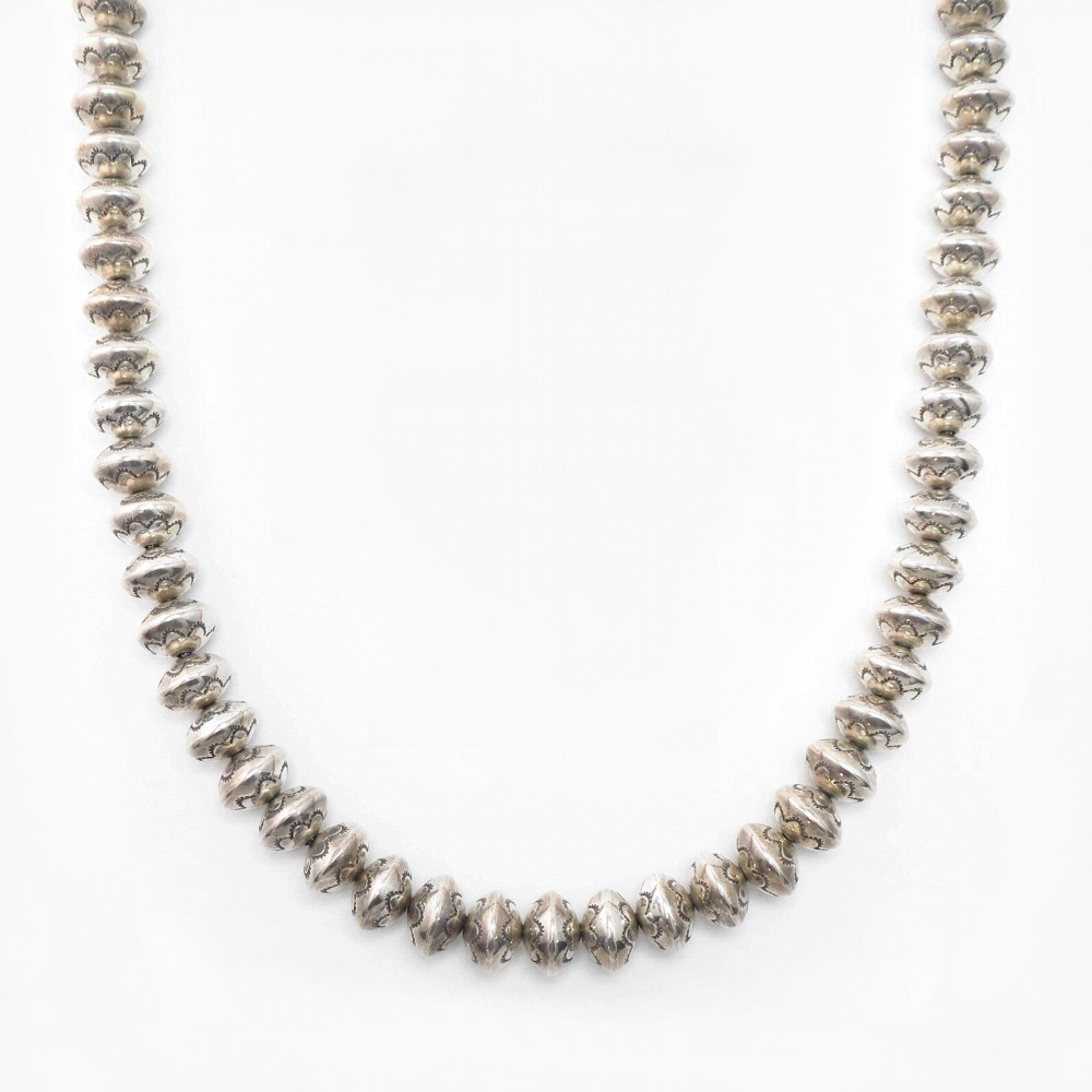 【Cippy CrazyHorse】Stamped Silver Bead Necklace c.1970