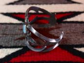 Vtg Navajo Cast Silver Cuff w/Black Web #8 Turquoise c.1950～