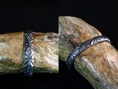 Vtg Navajo Medicine Man's Eye Stamped Silver Cuff  c.1940～