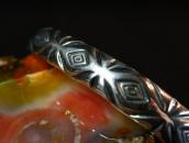 Vtg Navajo Medicine Man's Eye Stamped Silver Cuff  c.1940～