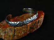 Vtg Navajo Medicine Man's Eye Stamped Silver Cuff  c.1940～