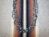 Vintage Turquoise & BrownShell Bead 3 Strand Heishi Necklace