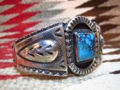 Vintage Ingot Silver Cuff Bracelet w/Square Bisbee TQ c.1950