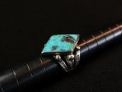 Vtg Navajo Rhombus Shape Turquoise Heavy Silver Ring c.1940～
