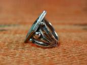Vtg Navajo Rhombus Shape Turquoise Heavy Silver Ring c.1940～