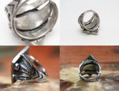 Vtg Navajo Rhombus Shape Turquoise Heavy Silver Ring c.1940～