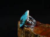 Vtg Navajo Rhombus Shape Turquoise Heavy Silver Ring c.1940～