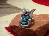【Frank Patania】Vintage 『Hopi Mask』 Men's Ring w/TQ  c.1950