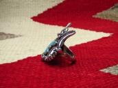 【Frank Patania】Vintage 『Hopi Mask』 Men's Ring w/TQ  c.1950