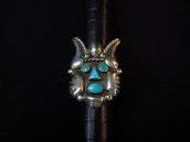 【Frank Patania】Vintage 『Hopi Mask』 Men's Ring w/TQ  c.1950