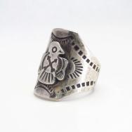Antique Thunderbird Applique Men's Wide Band Ring  c.1935～