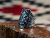 Antique Thunderbird Applique Men's Wide Band Ring  c.1935～
