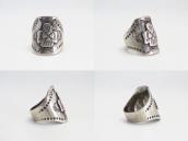 Antique Thunderbird Applique Men's Wide Band Ring  c.1935～