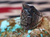 Antique Thunderbird Applique Men's Wide Band Ring  c.1935～
