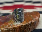 Antique Thunderbird Applique Men's Wide Band Ring  c.1935～