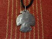 Atq Navajo Stamped Thunderbird Shape Fob Necklace  c.1930～