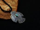 Atq Navajo Stamped Thunderbird Shape Fob Necklace  c.1930～