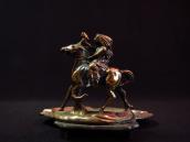 Vintage Bronze Cast Ashtray w/Indian Riding Horse  c.1950