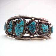 Vintage Asymmetry GemGrade GodberTQ Row Cuff Bracelet c.1950