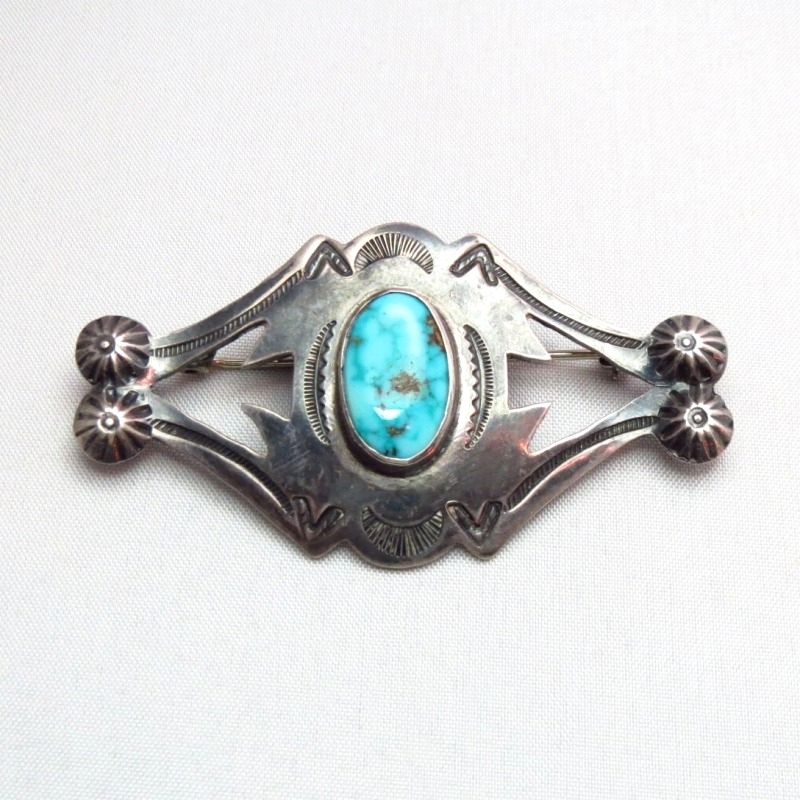 Antique 【Ganscraft】 Ingot Silver Pin Brooch  w/TQ  c.1935～