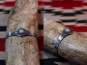 Antique Small Concho Cuff Bracelet w/Green Turquiose c.1935～