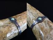 Antique Small Concho Cuff Bracelet w/Green Turquiose c.1935～