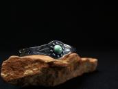 Antique Small Concho Cuff Bracelet w/Green Turquiose c.1935～