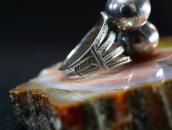 Antique Two "Navajo Pearls" Face Silver Tourist Ring c.1930～