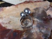 Antique Two "Navajo Pearls" Face Silver Tourist Ring c.1930～