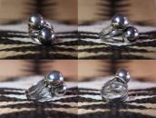 Antique Two "Navajo Pearls" Face Silver Tourist Ring c.1930～
