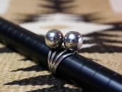 Antique Two "Navajo Pearls" Face Silver Tourist Ring c.1930～