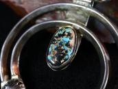 Atq Navajo Squash Blossom Naja Necklace w/Rare Gem TQ c.1940