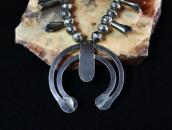 Atq Navajo Squash Blossom Naja Necklace w/Rare Gem TQ c.1940